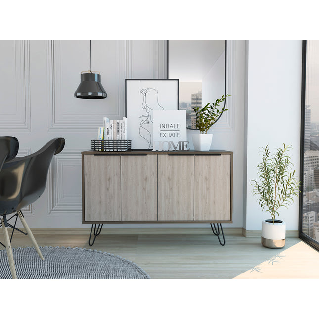 Modern Living - Large 4 Door Sideboard - Smoked Oak Effect