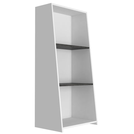 Modern Living - Low Bookcase with 3 Shelves - White and Carbon