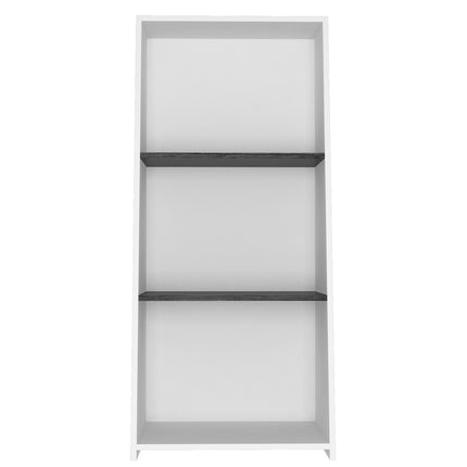 Modern Living - Low Bookcase with 3 Shelves - White and Carbon