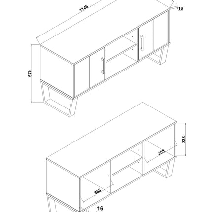 Modern Living - Medium Sideboard - 2 Doors 3 Drawers
