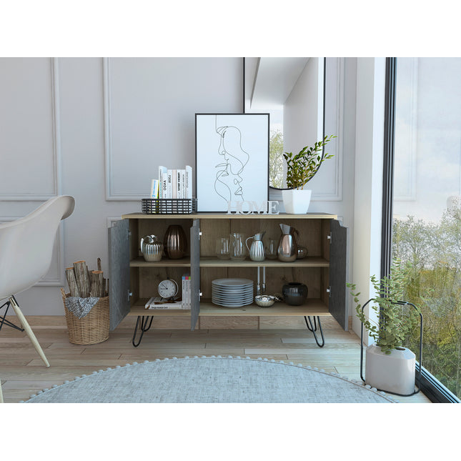Modern Living - Medium Sideboard - 3 Doors - Bleached Pine