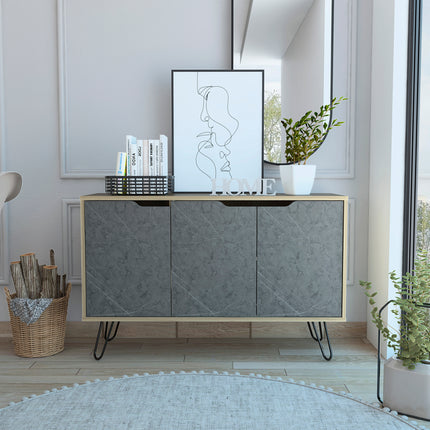 Modern Living - Medium Sideboard - 3 Doors - Bleached Pine