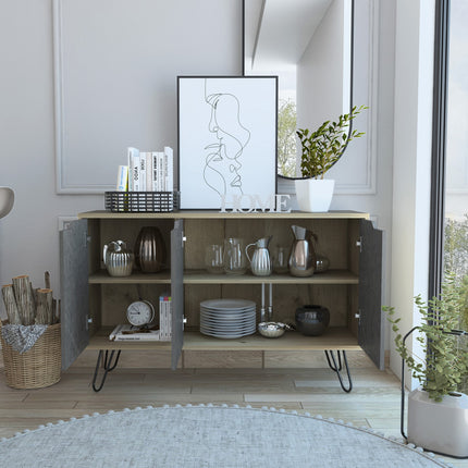 Modern Living - Medium Sideboard - 3 Doors - Bleached Pine