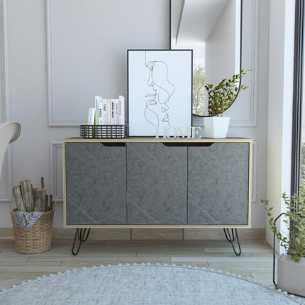 Modern Living - Medium Sideboard - 3 Doors - Bleached Pine