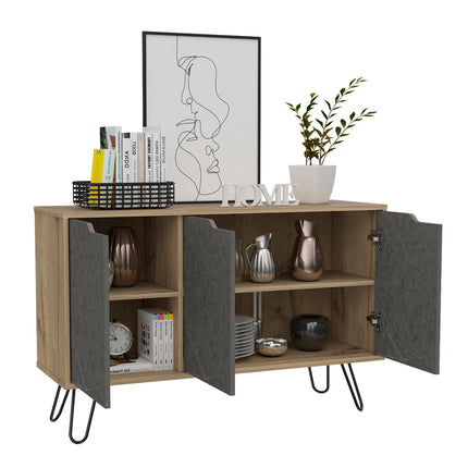 Modern Living - Medium Sideboard - 3 Doors - Bleached Pine