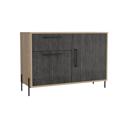 Modern Living - Small Sideboard - Washed Oak & Carbon - Grey