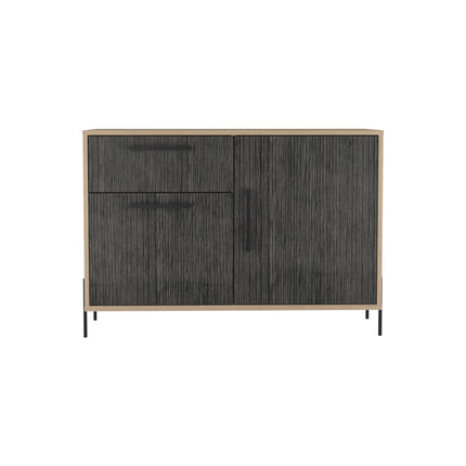 Modern Living - Small Sideboard - Washed Oak & Carbon - Grey