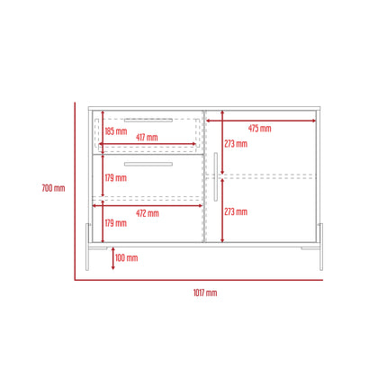 Modern Living - Small Sideboard - Washed Oak & Carbon - Grey