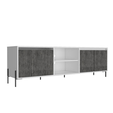 Modern Living - TV Unit - 4 Doors - White & Carbon