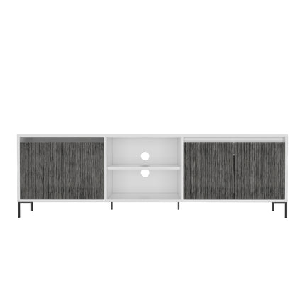 Modern Living - TV Unit - 4 Doors - White & Carbon