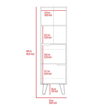 Modern Living - Tall Bookcase - Pine Effect & - Grey Stone
