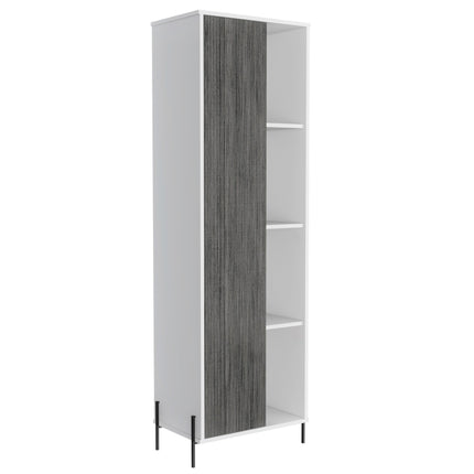 Modern Living - Tall Display Cabinet - White & Carbon - Grey