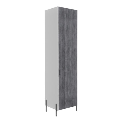 Modern Living - Tall Narrow Storage Cabinet - White & Carbon