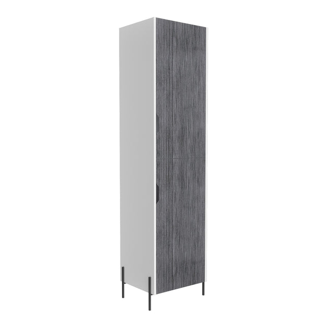 Modern Living - Tall Narrow Storage Cabinet - White & Carbon