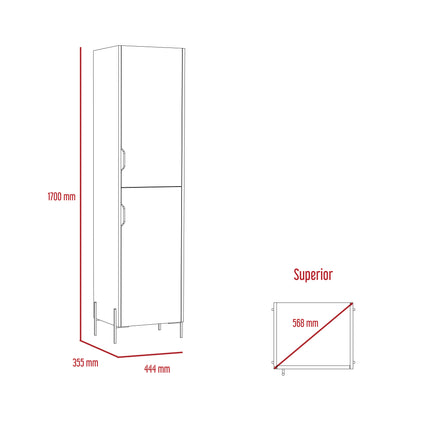 Modern Living - Tall Narrow Storage Cabinet - White & Carbon