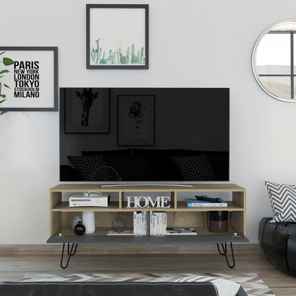 Modern Living - Widescreen TV Unit - Pine & - Grey Stone 