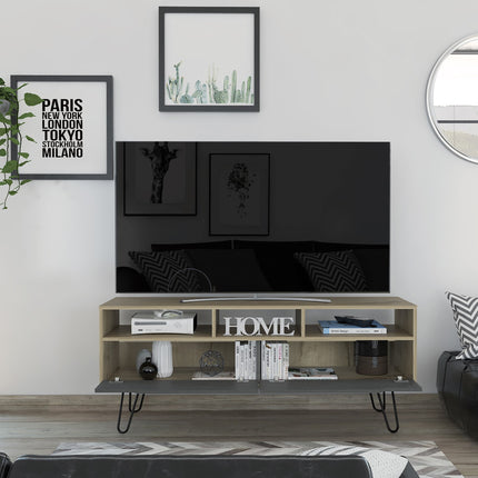 Modern Living - Widescreen TV Unit - Pine & - Grey Stone 