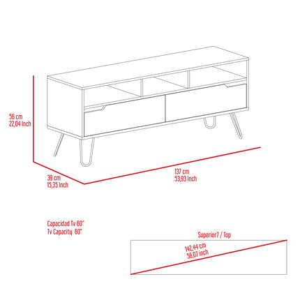 Modern Living - Widescreen TV Unit - Pine & - Grey Stone 