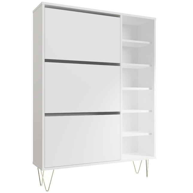 Monaco - 3 Drawer Shoe Cabinet - White
