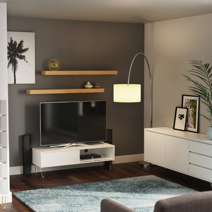 Monaco - TV Unit - 2 Drawers - White