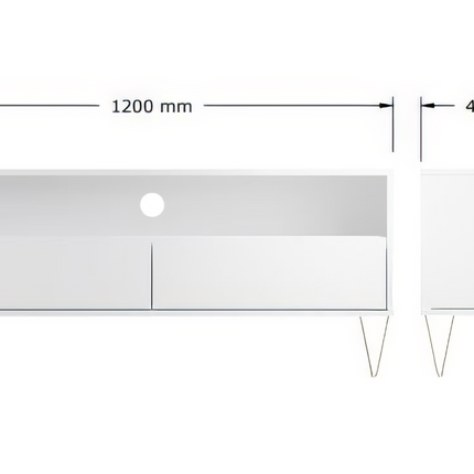 Monaco - TV Unit - 2 Drawers - White