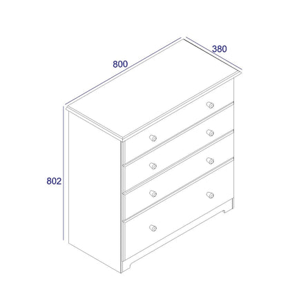 Painted - 4 Drawer Chest - Soft White
