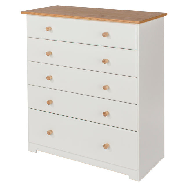 Painted - 5 Drawer Chest - Soft White