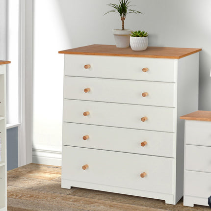 Painted - 5 Drawer Chest - Soft White