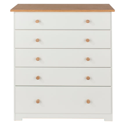 Painted - 5 Drawer Chest - Soft White