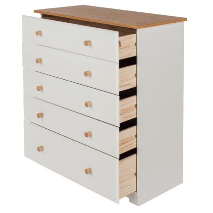 Painted - 5 Drawer Chest - Soft White