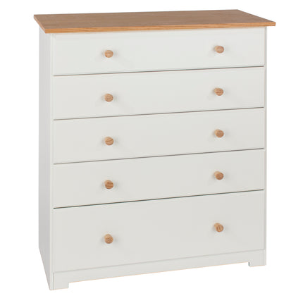 Painted - 5 Drawer Chest - Soft White