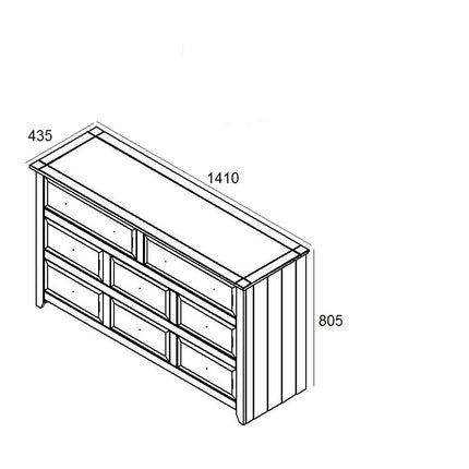 Painted - 8 Drawer Large Chest - Practical Storage