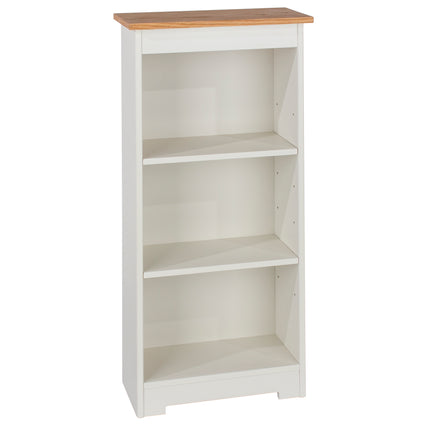 Painted - Low Narrow Bookcase - Soft White - Adjustable