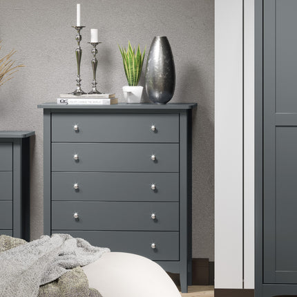 Painted - Luxurious 5 Drawer Chest - Tapered Legs