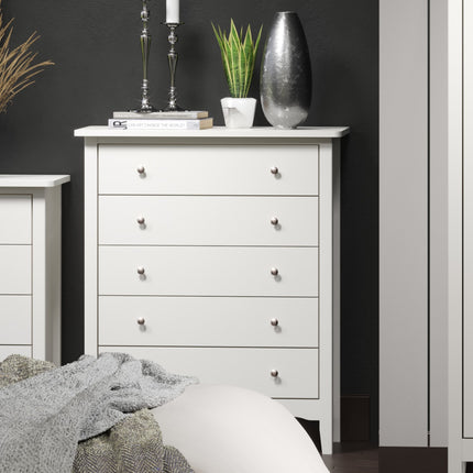 Painted - Luxurious 5 Drawer Chest - Tapered Legs