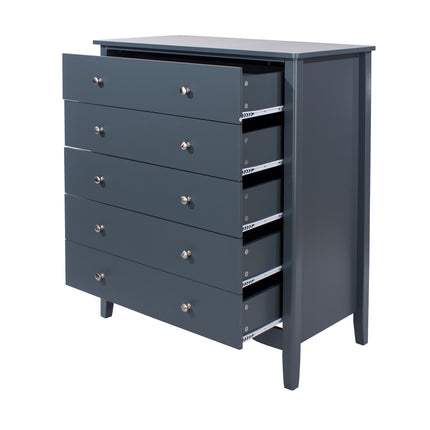 Painted - Luxurious 5 Drawer Chest - Tapered Legs