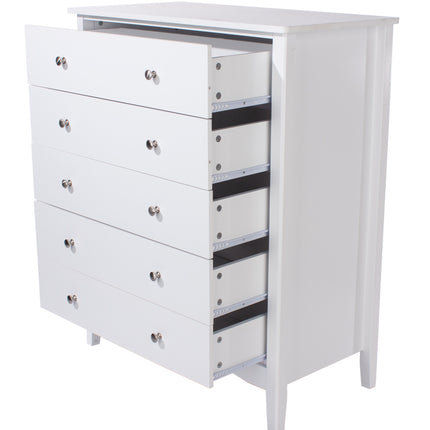 Painted - Luxurious 5 Drawer Chest - Tapered Legs