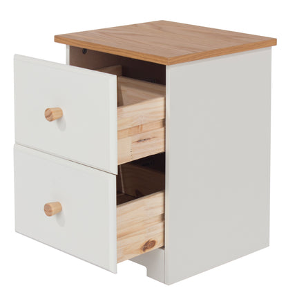 Painted - Petite 2 Drawer Bedside Cabinet - Soft White
