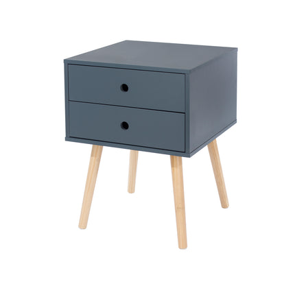 Painted - Scandia 2 Drawer Bedside - Tapered Wood Legs