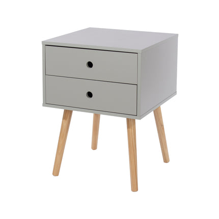 Painted - Scandia 2 Drawer Bedside - Tapered Wood Legs