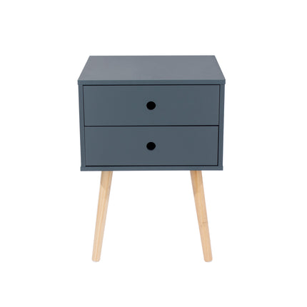 Painted - Scandia 2 Drawer Bedside - Tapered Wood Legs