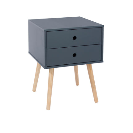 Painted - Scandia 2 Drawer Bedside - Tapered Wood Legs