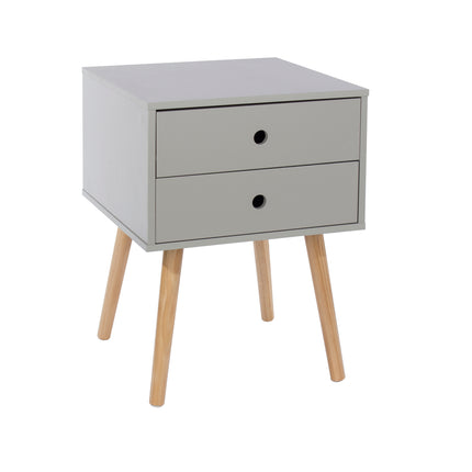 Painted - Scandia 2 Drawer Bedside - Tapered Wood Legs