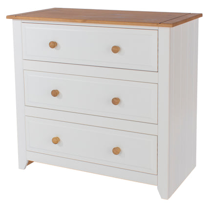 Painted - Space Saving 3 Drawer Chest - Luxurious Finish