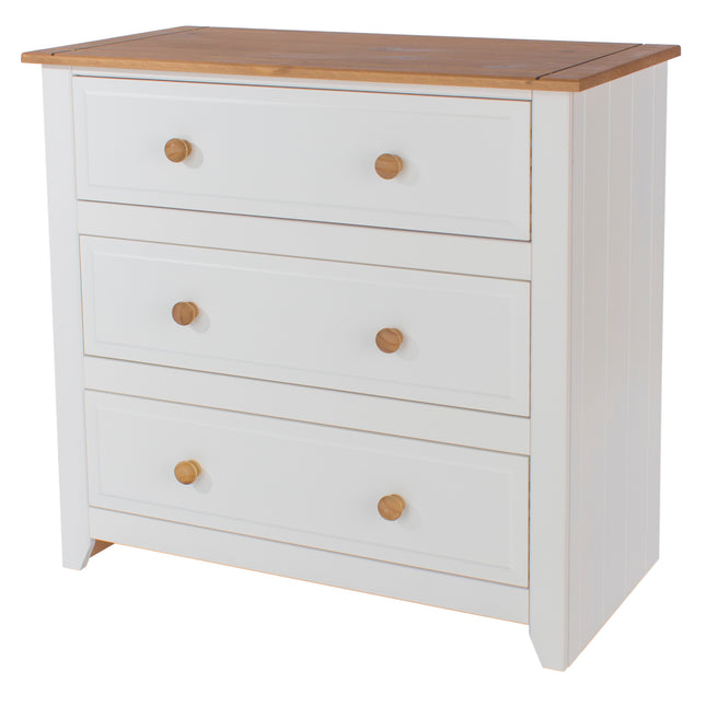 Painted - Space Saving 3 Drawer Chest - Luxurious Finish
