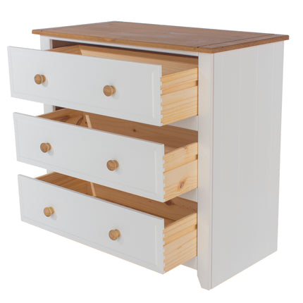 Painted - Space Saving 3 Drawer Chest - Luxurious Finish