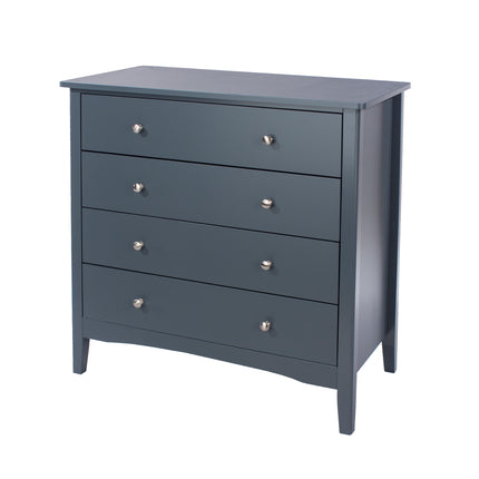 Painted - Stylish 4 Drawer Chest - Metal Handles