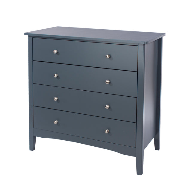 Painted - Stylish 4 Drawer Chest - Metal Handles