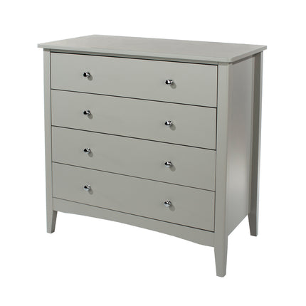 Painted - Stylish 4 Drawer Chest - Metal Handles