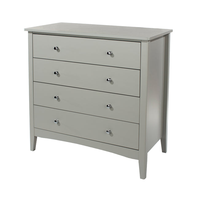 Painted - Stylish 4 Drawer Chest - Metal Handles